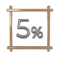 5 percent with frame 3D render png