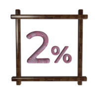 2 per cento con telaio 3d rendere png