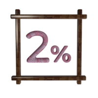 2 por cento com quadro, Armação 3d render png