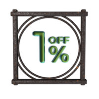 1 percent off with frame 3D render png