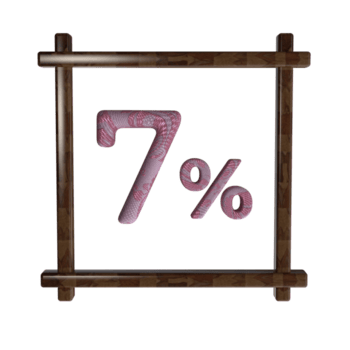 7 por cento com quadro, Armação 3d render png