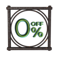 0 percent off with frame 3D render png