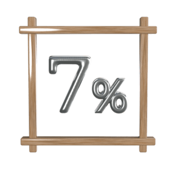 7 por cento com quadro, Armação 3d render png