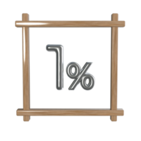 1 percent with frame 3D render png