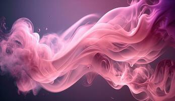 Generative AI, Flowing light pink, viva magenta smoke with splashes. Soft fluid banner, spring female mood, 3D effect, modern macro realistic abstract background illustration, ink in water effect photo