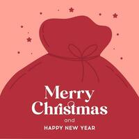 Christmas bag for presents greeting card. merry Christmas and happy new year vector