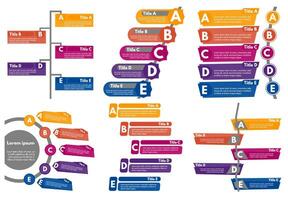 conjunto de seis elementos de infografía diseño. paso por paso infografía diseño modelo. vector ilustración