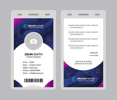 Professional Identity Card Design. ID Card Template. Office Id card. Employee Id card for your company vector