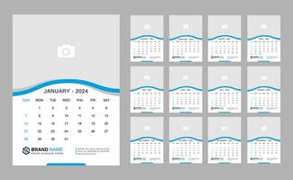 Wall Calendar 2024 Template. Modern design 2024 calendar template vector