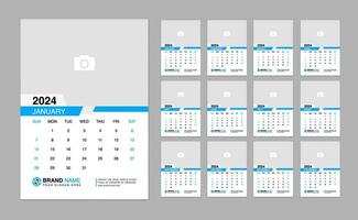 Wall Calendar 2024 Template. Modern design 2024 calendar template vector