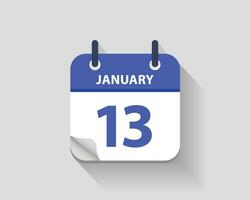 January . Vector flat daily calendar icon. Date and time, day, month. Year. Vector illustration