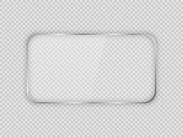 Glass plate in rounded rectangular frame vector