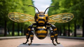 Bee or honeybee, honey comb, background, photo