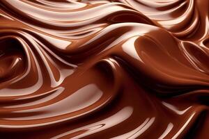 Melting chocolate background. World Chocolate day. AI Generative photo