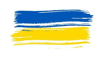 Ukrainian national flag in grunge style vector