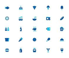 Food icon collection. Containing meal, restaurant, dishes and fruits icon. Vector illustration