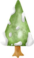 Green White Snow Christmas Tree Cone Decoration png