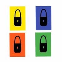 padlock illustration on a white background vector