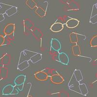 Eye glasses, seamless pattern. Vector graphics, colorful Eyeglasses. World Sight Day. Surface, wallpaper, fabric, print design. Seamless texture.