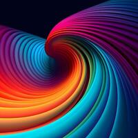 3d abstract smooth gradient rainbow vortex wave background. photo