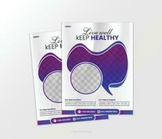 healthcare and medical flyer or poster design layout vector