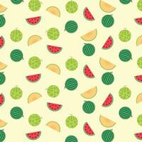 watermelon lemon fruit seamless pattern background vector illustration