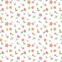 cute seamless flower pattern hand drawn background vector illustration