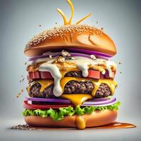 Food and Burger's photo  background and Wallpaper Image Generator AI