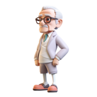 AI generative 3D cartoon character scientist png