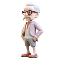 AI generative 3D cartoon character scientist png