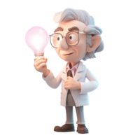 AI generative 3D cartoon character scientist png