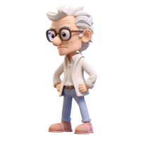 AI generative 3D cartoon character scientist png