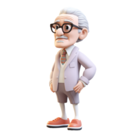 AI generative 3D cartoon character scientist png