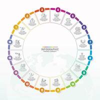 Infographic with 16 steps, process or options. vector