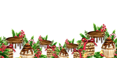 horizontal nahtlos Hintergrund zum Weihnachten und Neu Jahr. png