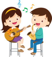 Children sing and Playing Musical instruments music kids png