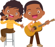 niños canta y jugando musical instrumentos música niños png