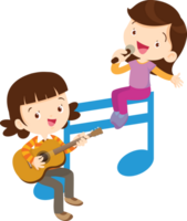 crianças cantar e jogando musical instrumentos música crianças png