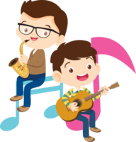 Children sing and Playing Musical instruments music kids png