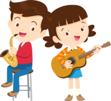 Children sing and Playing Musical instruments music kids png