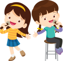 Children sing and Playing Musical instruments music kids png