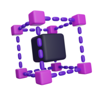 Cube in 3D space icon png