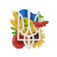 The coat of arms of Ukraine. 3D icon. Kyiv, Ukraine png