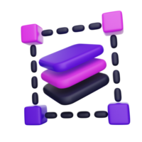Layers tool icon 3D render png