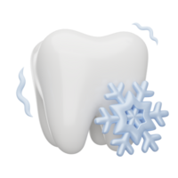 Sensitive teeth 3D render icon png