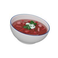 ucraino nazionale cibo - borsch. 3d rendere icona png