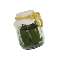A can of cucumbers, pickled cucumber. 3D render icon png