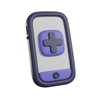 conectados médico ajuda, saúde consulta, emergência telefone. 3d render ícone png