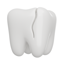 cassé dent ou fissuré les dents 3d rendre icône png