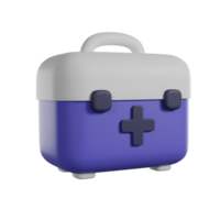 First aid medical kit 3D render icon png